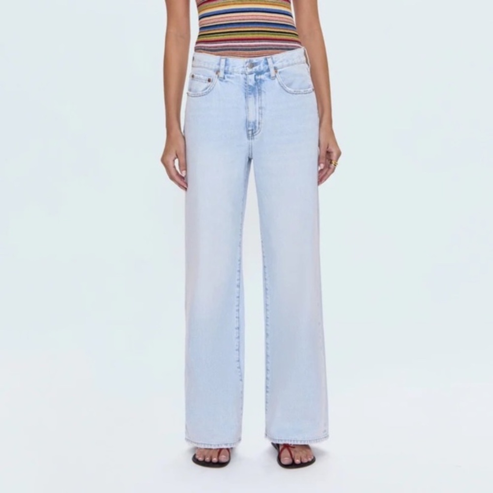 Pistola Denim Hendrix High Rise Baggy Jean Light Wash Waterfall Wide Leg 27 / 28
